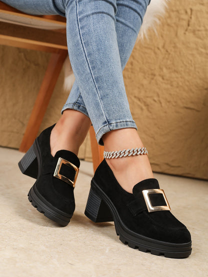 Spring 2025 Retro Chunky Heel Loafers