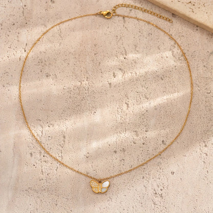 Gold Butterfly Pendant Necklace