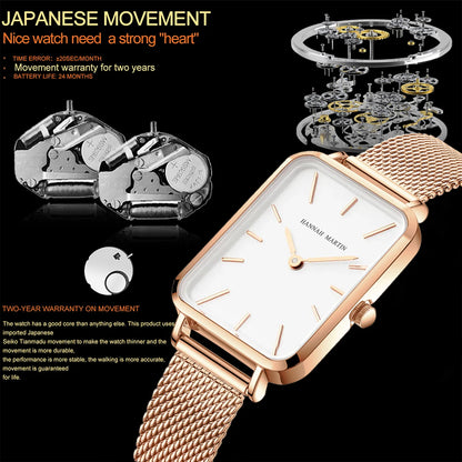 Square Mesh Strap Watch