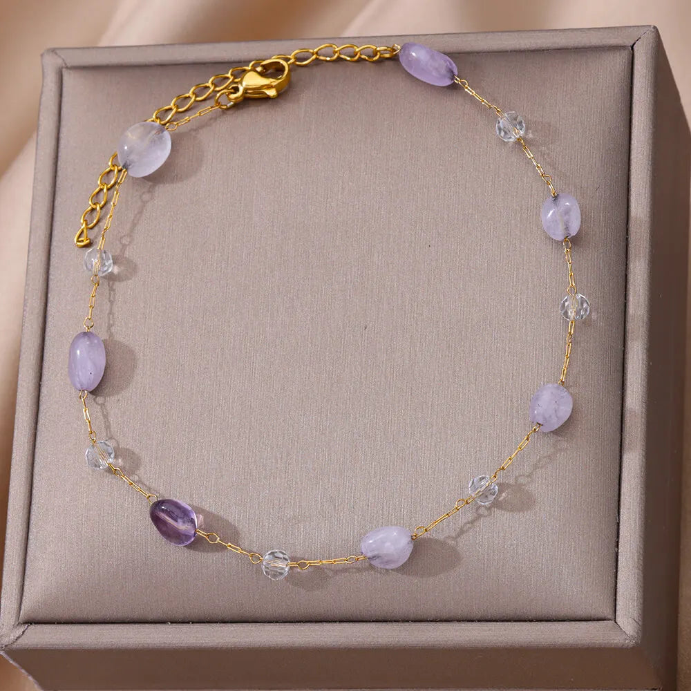 Gold Opal Stone Anklet