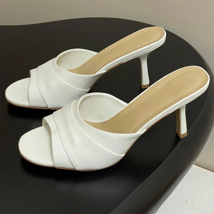 Leather Square-Toe Buckle Flats
