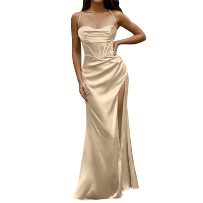 Silky Satin Corset Party Dress