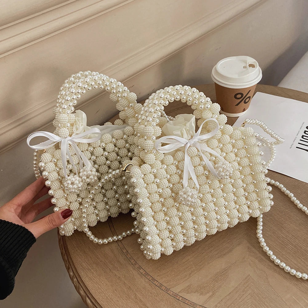 Luxury Handmade Pearl Beaded Evening Bag