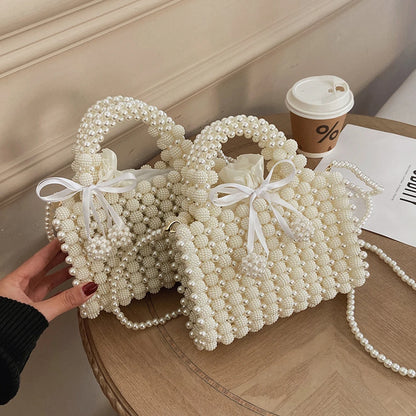 Luxury Handmade Pearl Beaded Evening Bag