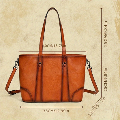 Vintage Genuine Leather Tote Bag