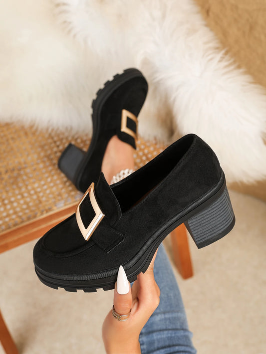 Spring 2025 Retro Chunky Heel Loafers