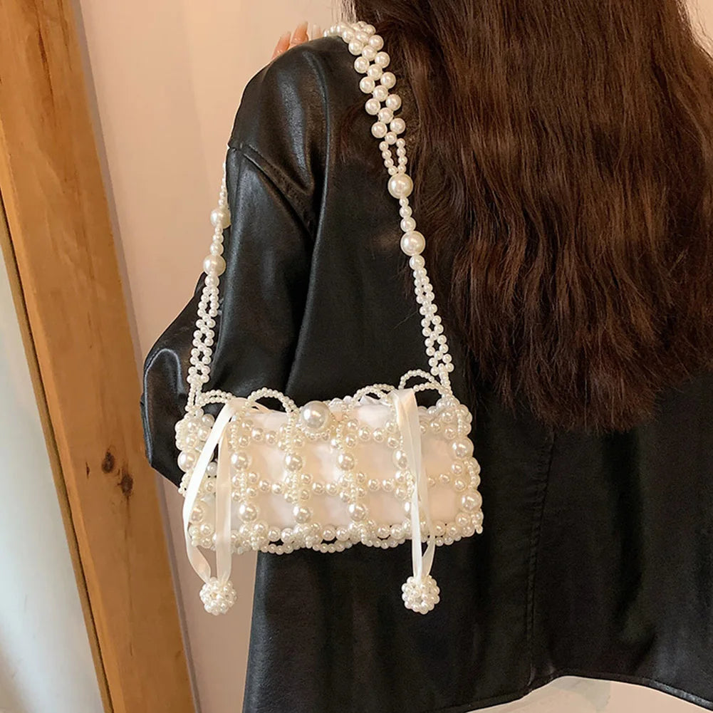 Luxury Handmade Pearl Beaded Evening Bag