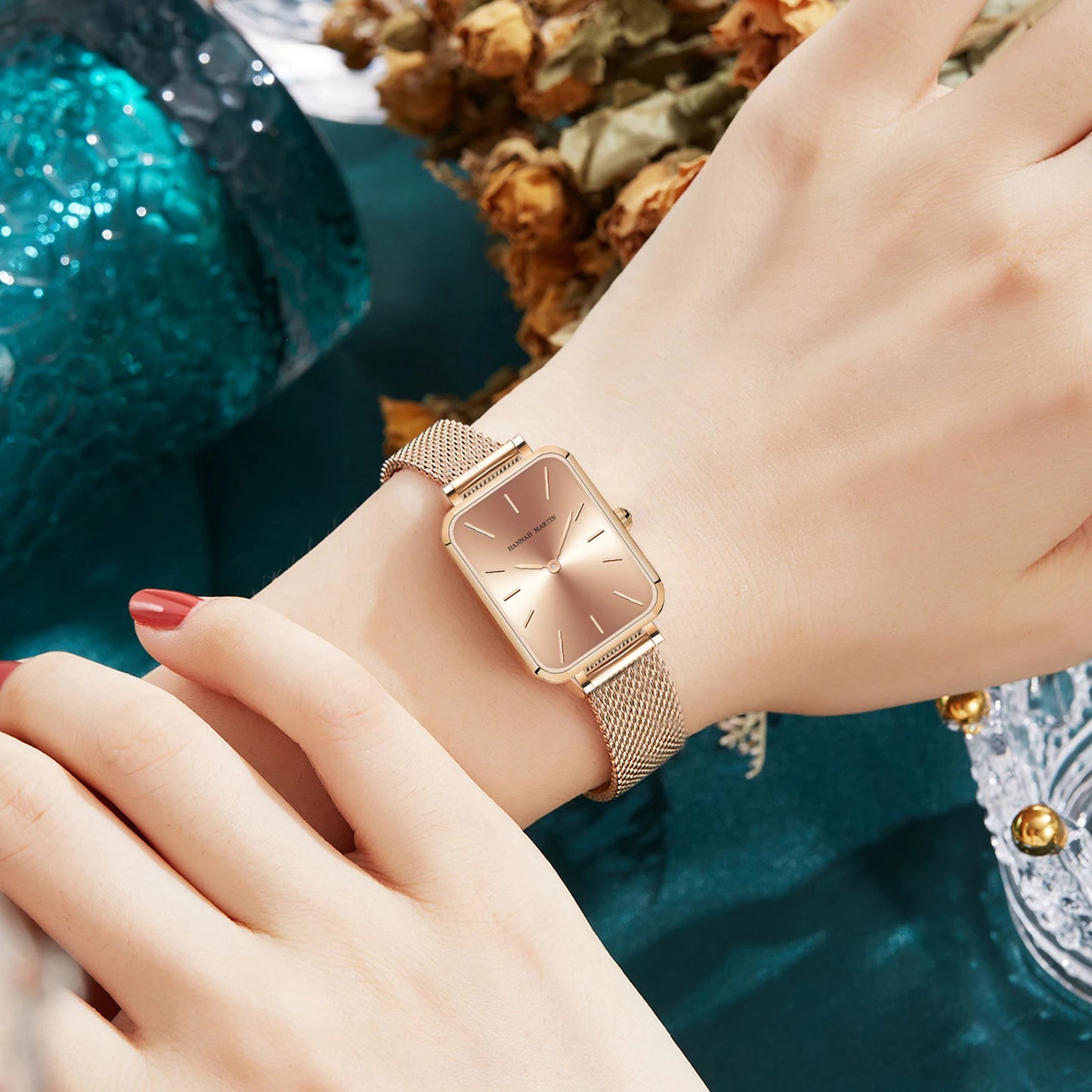 Square Mesh Strap Watch