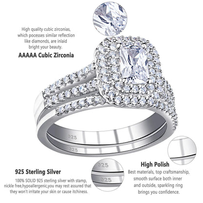 Radiant Cut Double Halo Engagement Ring