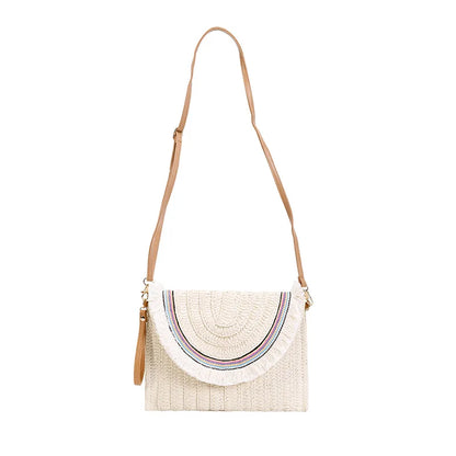 Handmade Raffia Straw Crossbody Clutch