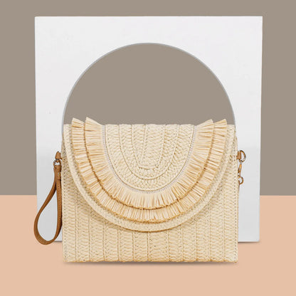 Handmade Raffia Straw Crossbody Clutch