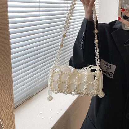 Luxury Handmade Pearl Beaded Evening Bag