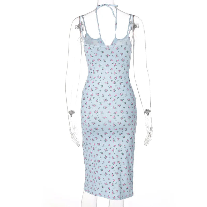 Floral Ruched Bodycon Party Dress