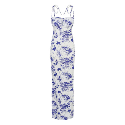 Boho Floral Spaghetti Strap Maxi Dress