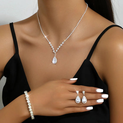Elegant Droplet Necklace & Earring Set