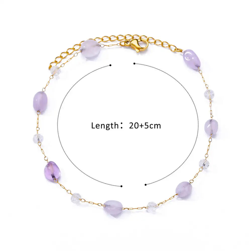 Gold Opal Stone Anklet