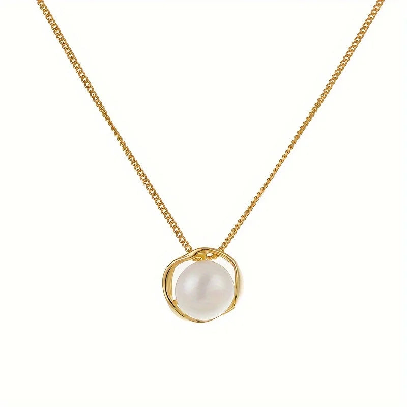 Handmade Adjustable Pearl Pendant Necklace