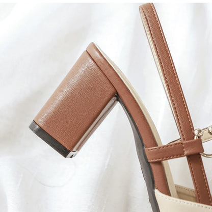 Pointed Toe Block Heel Sandals