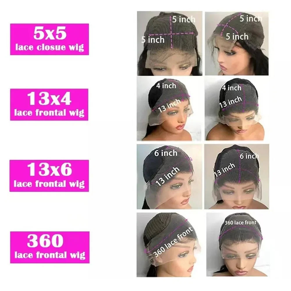 HD Transparent 360 Lace Frontal Wig 5x5 Glueless  Wig Straight 13x6 Full Frontal Lace Human Hair Wigs For Black Women30 38Inches